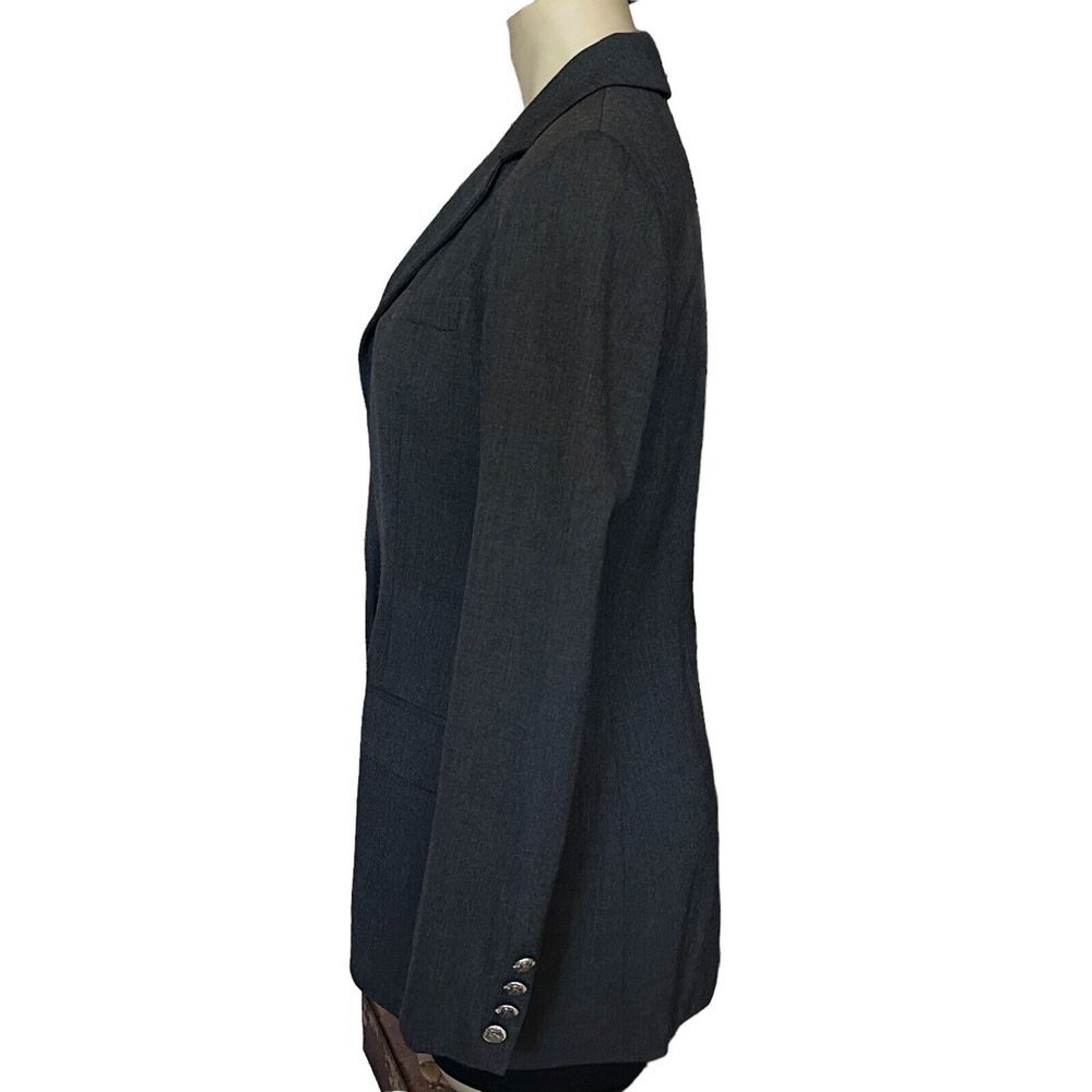Lauren Ralph Lauren Blazer Jacket Women's 2P Charcoal Gray Worsted Wool USA - Picture 4 of 12